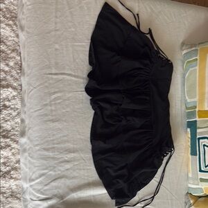 Black Ruffled Skirt with Adjustable drawstrings